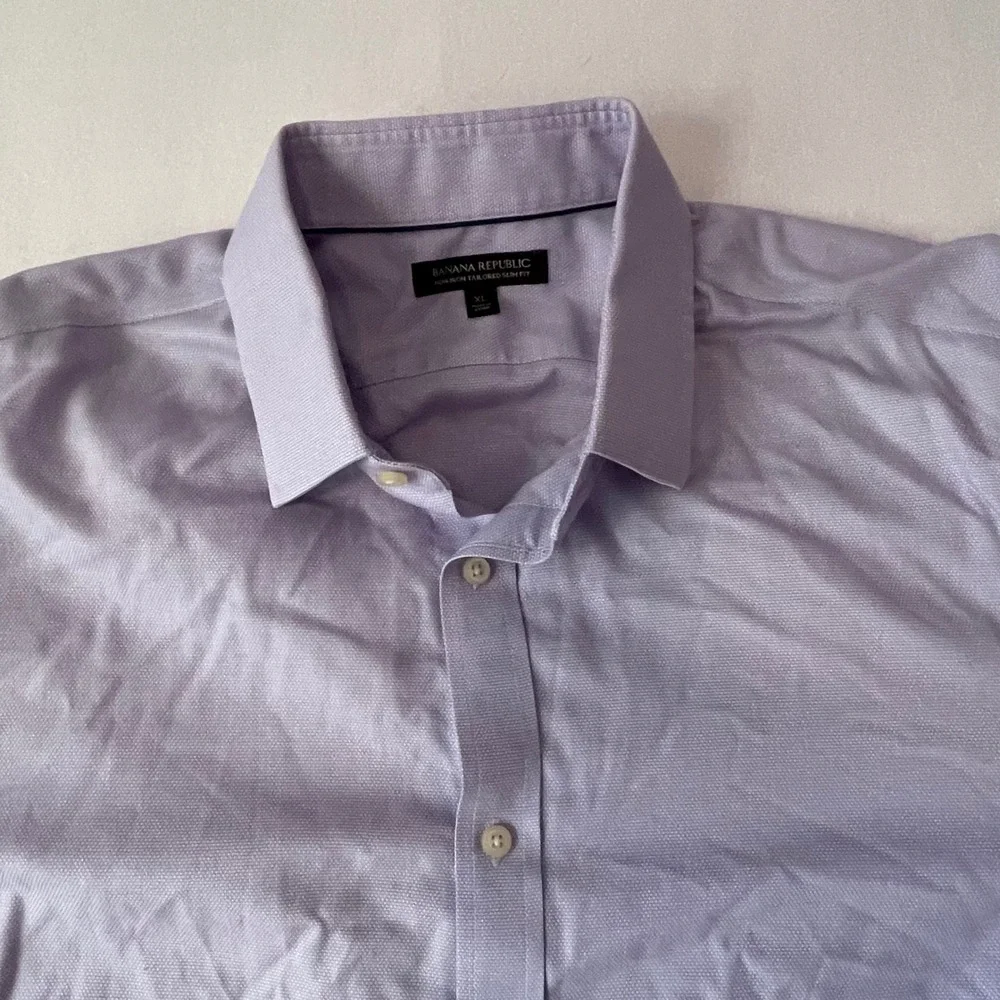 Banana‎ Republic Mens XL Non-Iron Tailored Slim Fit Shirt Warm Violet 410759-03